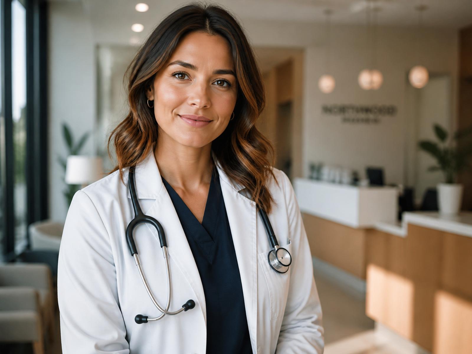 Physician at a modern US medical practice